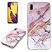 Price comparison product image QFUN for Huawei P20 Lite Marble Case with Screen Protector,Unique Pattern Design Skin Ultra Thin Slim Fit Soft Gel Silicone Case, Shockproof Anti-Scratch Protective Back Cover - Pink