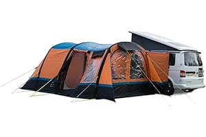 OLPRO Outdoor Leisure Products Cocoon Breeze 4.55m x 3.5m 5 Berth Inflatable Drive Away Campervan Awning Orange & Black