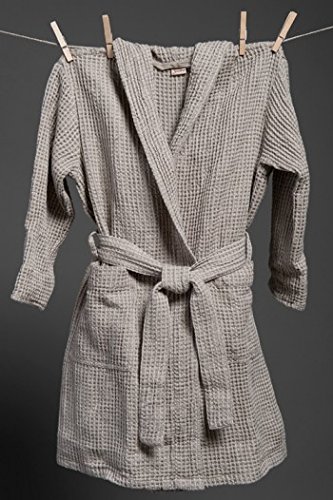 Preisvergleich Produktbild Kinderbademantel mit Kapuze, grau, Körpergröße 128cm