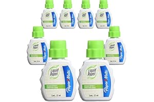 NEWELL BRANDS 8 x Papermate Liquid Paper 22ml Correction Fluid, Fast Drying and Smooth Finish, Covers Ballpoint, Gel, Rollerball Pen Writing and Most Permanent Marker Inks - Loose in Plain Packaging