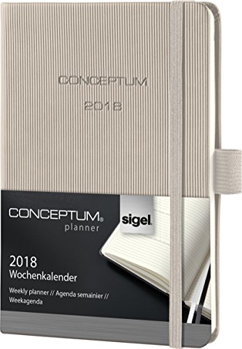 Preisvergleich Produktbild Sigel C1871 Wochenkalender 2018, ca. A6, Hardcover, taupe, CONCEPTUM - viele Modelle