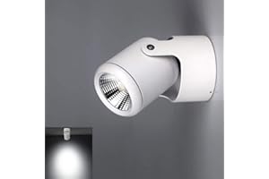 DINGLILIGHTING 7W White Led Wall Spotlight for Bedroom (Cool White), 180° Adjustable Spotlight Head. Led Single Spotlight Fitting for Kitchen. (COB)