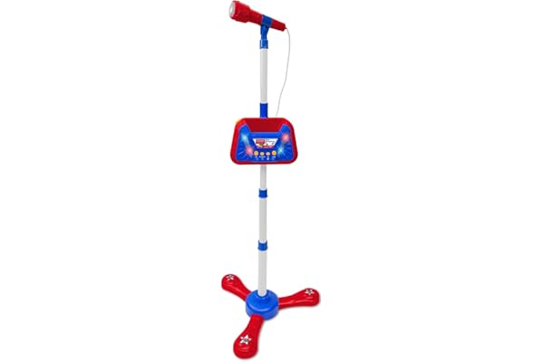 Bontempi - Wirelessstage Mic Microphone sans Fil De Scène pour Performances sans Limites avec Pied Réglable Et Effets Lumineux Bleus 360x360x1100 mm