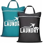 2 Pieces Laundry Bag Dirty Travel Laundry Bag Double Compartment | Wet Clothes Organizer, Gym Yoga, Pool Camping Hotel, Laund