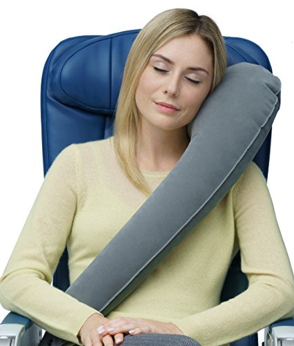 Travelrest - Das Ultimative Aufblasbare Reisekissen / Nackenkissen / Nackenhörnchen - Ergonomisch, Patentiert & Einstellbar für Flugzeuge, Autos, Busse, Züge, Office Napping, Camping, Rollstühle (Rollt Klein Auf)