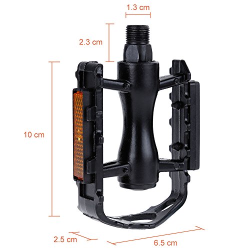 Lictin Fahrradpedale Mountainbike Pedale Pedale aus einer Aluminiumlegierung mit hochwertiger Lagerung Anti-Rutschpedal Trekking Pedale (ein Paar) für Mountainbike, Rennrad, Stadtrad u.a. schwarz, 9/16 - 2