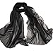 Women's Long Soft Summer Scarves Ladies Beach Scarf Scarfs (Black)