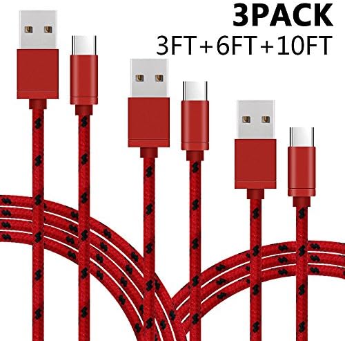 USB Type C Cable, Edota USB Cable [3 Pack 1m/ 2m/ 3m] Type-C to USB 3.0 Nylon Braided Long Cord Type C (USB-C) to USB Fast Cable for USB Type-C Devices Including Including the Nintendo Switch, new MacBook, Google Pixel/Pixel XL, Lumia 950/950xl, Nexus 5x/6p, ChromeBook Pixel, Nokia N1 Tablet and More