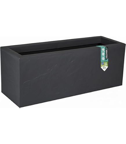 FURU Vaso Con Riserva D'Acqua 12 Litri Antracite – Fioriera 2 In 1 Con Gancio In Metallo Per Balcone (58x18x19,5 Cm) - 4