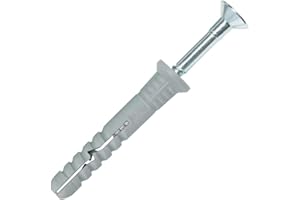 NORJEWS Baupark24 – 200 Schlagdübel 6x60 mm - Nageldübel mit verzinktem Senkkopf - Einschlagdübel bieten optimalen Halt bei Beton, Mauerziegeln und Naturstein - mit Polypropylendübel