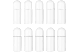 Tixiyu Lot de 10 flacons roll-on en plastique de 50 ml pour déodorant, huiles essentielles, parfums, cosmétiques, parfaits pour l'aromathérapie, le parfum