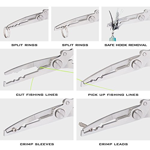 MadBite Multi-Funktions-Edelstahl-Fischen-Zangen Scheren Braid Cutters Haken-Entferner Angelschnur Schneider - 5
