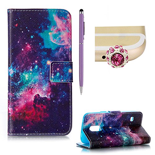 SKYXD für Samsung Galaxy S5 Mini Hülle Leder Fantasie Bunte Stern Muster Folio Klappbar Handy Tasche Schutzhülle [Magnet / Brieftasche Kartenfach / Standfunktion] Klapphülle mit [Handyanhänger + Eingabestift] Zubehör Set für Samsung Galaxy S5 Mini Case Bookstyle Flip Leather Cover With [Stylus and Dust Plug]