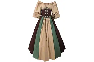 Yolimok Disfraz de Halloween Vestidos Medievales para Mujer Disfraces Renacimiento Vestido Gótico Vestido de Noche con Ribete Encaje Disfraces Originales Halloween Cosplay Disfraz para Carnaval