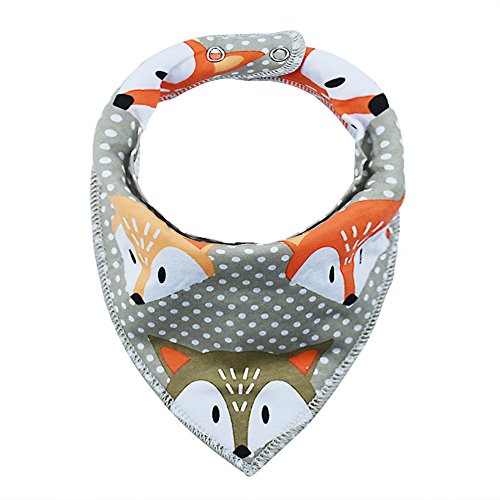 iZiv 4er Set Baby Bandana Geifer Lätzchen mit Justierbarem Druckknöpfen, Wasserdichte TPU Auskleidung für 0-2 Jahre - 2