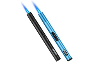 ‎LCFUN 2 Stück Sturmfeuerzeug, 6,5-IN Sturmfeuerzeug Gas Nachfüllbar, Winddicht Langes Stabfeuerzeug, Jet Feuerzeug für Kerzen, Küche, Camping, Kamin (Verkauft ohne Butangas)