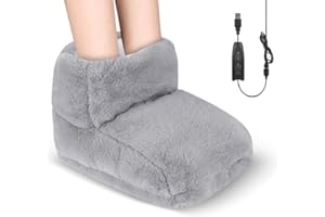 FENGQ Calentador de Pies Electrico, Calienta Pies Electrico, Funda Eléctrica para Pies, 3 Niveles de Temperatura, para Invierno, Oficina en casa, Gris