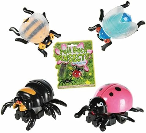Novelty Pull Back Insects Assorted Designs Perfect for Stocking Fillers - 4 Supplied by Gbp International