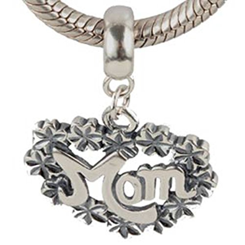 Soulbead Love Mom Jewelry-Pendente a forma di cuore, in argento Sterling 925 con charm per bracciale, in stile europeo