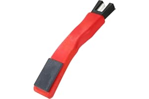 LASUROA Ice Skate Sharpener, Portable Ice Skate Edge Blade Sharpener with Black Edging Double-Sided Whetstone Ice Hockey Skate Grindstone Sharpening Stone Tool for Protecting Ceramic V-Shaped Grinder(Red)