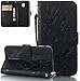 Produktbild Roreikes Hülle für Samsung Galaxy J3 2017 Europäische Version(5,0Zoll) Prägung Brieftasche Schmetterling Schutzhülle Vintage Leder Tasche Flip Case Handyhülle mit Standfunktion und Magnetverschluss Blume Flip Lanyard Wallet Case Kartenfach Ledertasche