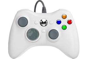 SWCTIM Wired Controller for Xbox Series X & S, Xbox One,Gamepad for PC Windows 7/8/10,Featuring Remappable Buttons, 3.5mm HIFI Headset Jack,Dual Motors,and 6-Axis Gyroscope White