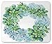 Produktbild Succulent Mouse Pad, Watercolor Succulent Wreath Circular Design Bridal Wedding Theme, Standard Size Rectangle Non-Slip Rubber Mousepad, Green Lilac Almond Green