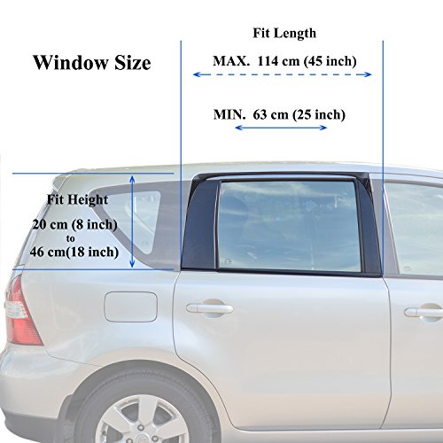 TFY Universal Baby-Sonnenblende für das Autoseitenfenster – schützt ihre Kinder vor Sonnenbrand – einlagiges Design -maximale Sicht – passt auf die meisten Autos, Jeep, Ford, Chevrolet, Buick, Audi, BMW, Honda, Mazda, Nissan und andere – 2 Stück (rechteckig Fenster) - 3