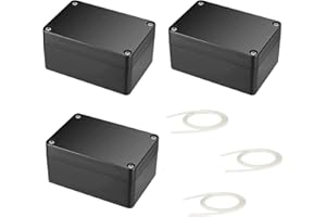 GOIEHIR Scatola di Derivazione, Scatola di Giunzione Cavi Custodia Elettronica 3 Pezzi, Involucro Elettronico Nero, Coperture in Plastica, per Scatola di Giunzione Alimentazione fai da te, 100 x 68 x 50 mm