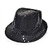 Produktbild MMRM neutral Kinder Pailletten Pailletten Hut Panama-Hut Fedora Christmas Party Schule des Show der tanzenden (schwarz)