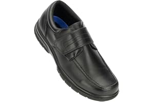 FASHION FRIENDLY Men's Classic One Touch Fastening Shoes | Black or Brown | Sizes 7-12 UK