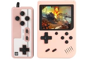 ZEMI Handheld Games Console Portable,Mini Retro Game Player,3" Display,Rechargeable Battery FC Handheld Games Support for Connecting TV and Two Players,for Lovers Adults Kids Boys Best Gifts,Pink