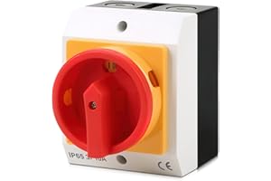 Interrupteur Principal Rotatif D'arrêt: YOYIAG Interrupteur de Réparation 3 Pôles avec Boîtier Séparation de l'alimentation, Opération Urgence, pour Connecter Interrupteurs et Séparer Petits Circuits