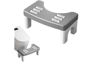 ‎PEELANMALL Toilettenhocker Ergonomie Toilettenhocker Erwachsene rutschfest Wissenschaftliche Darmberuhigende Höhe Verhindert Hämorrhoiden,Verstopfung, Blähungen usw. (Grau)