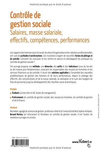 Bernard Martory Contrôle de gestion sociale - Salaires, masse
salariale, effectifs, compétences, performances texte pdf