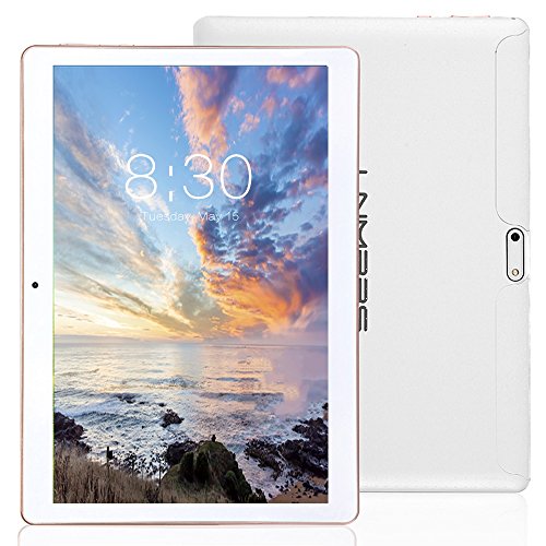 LNMBBS 3G Tablet de 10.1 Pulgadas HD (WiFi, 2 GB de RAM, 32GB de Memoria Interna, Quad-Core, Android 7.0), Color Blanco
