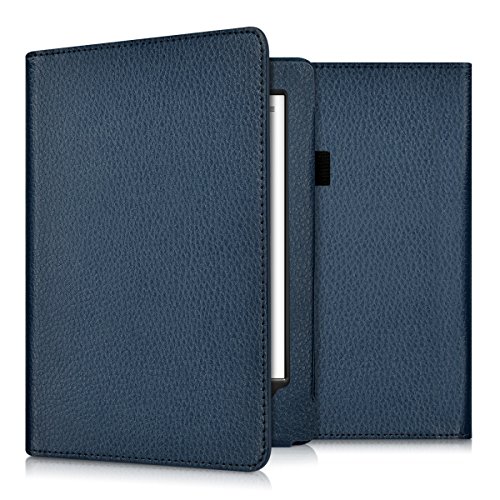 kwmobile Flip Hülle Case für Kobo Aura H2O - eReader Tasche Schutzhülle Cover Kunstleder Bookstyle in Dunkelblau