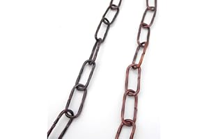 PROMETEO ELECTRONICS 2mt catena ritorta bronzo per lampadario Filo 3,5mm Maglia 45x20mm