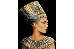 MAX STITCH DESIGN Cleopatra Series - Kit de punto de cruz, algodón egipcio, 14 quilates, 56 x 70 cm, 250 x 329