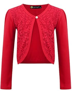 LotMart Mädchen langärmlig offene Vorderseite Bolero Schulterjacke Kinder Jacke Strickjacke Top und gratis Geschenk...