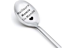 SHIQIAO SPL Cadeau Grand-Mère Petite Cuillère À dessert Grand Mere Mamie Fête des Mères Cadeau D'anniversaire Meilleure Mamie Du Monde Petite Cuillère