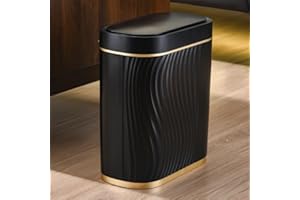 ZINUEEN Schwarz 8L Automatischer Mülleimer Elektrisch mit Sensor - Badezimmer Mülleimer, Mülleimer Küche, Geruchsdicht & Wasserdicht, No Noise, Touchless