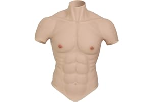 ROANYER Männliche Brust Silikon Muskelanzug Realistische Männer Silikon Brust Fake Muskel Bauch Simulation Haut Silikon