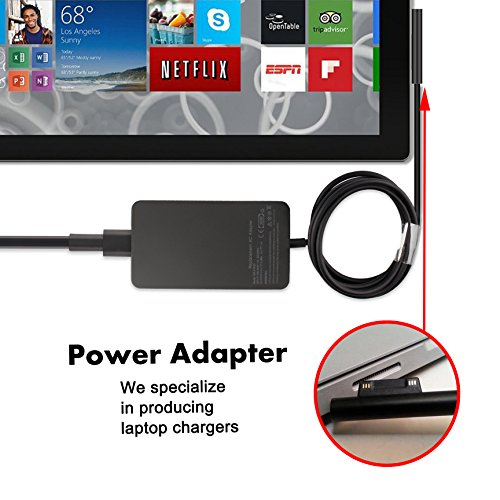 Power-pro neu Extra lang 180cm 12V 2,58A Microsoft 1625 inkl. USB 5V 1A passt Netzteil Ladegerät AC-Adapter mit 6 Fuß Netzkabel für microsoft surface Pro 3, Pro 4, Surface Book - 6