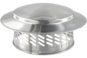 GANCEI Chimney Cap, Stainless Steel Chimney Cowl Chimney Cap Roof Pipe Exhaust Hood Exterior Wall Fresh Air Outlet Rain Protection Vent Hood(200mm（8inch）)