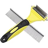 Hundebürste Katzenbürste Unterfellbürste & Unterwollbürste mit Edelstahl Fellkamm Hundekamm von Glückhaustier für Langhaar Kurzhaar Hunde Katze
