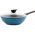 Wok (Chef's Pan) with Glass Lid - 12-inch Ceramic Nonstick in Deep Blue by Neoflam