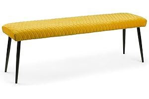 Julian Bowen Banco con respaldo bajo Luxe, mostaza