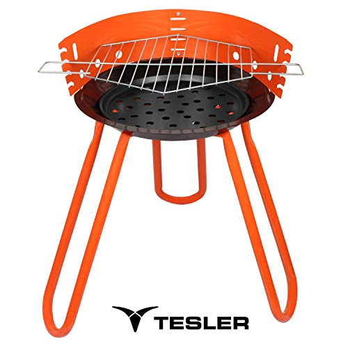 Tesler Portable Barbeque Grill with Stand, (BBQ) (Orange)