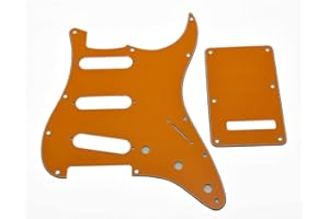 Dopro 11-otworowa warstwa SSS Pickguard ST tylna płyta Trem osłona pasuje do USA/meksykańskiego błotnika Strat Pomarańczowy 3-warstwowy
